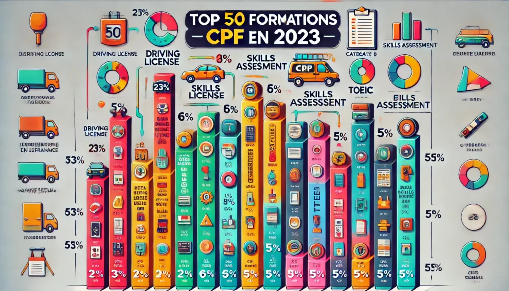 Top 50 des formations les plus populaires parmi les Français en 2023 via le Compte Personnel de Formation (CPF)